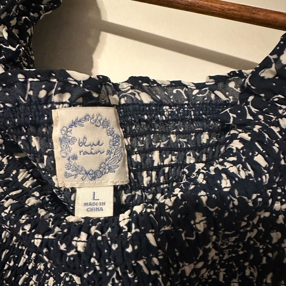 Navy, off shoulder, high low dress - Picture 2 of 5